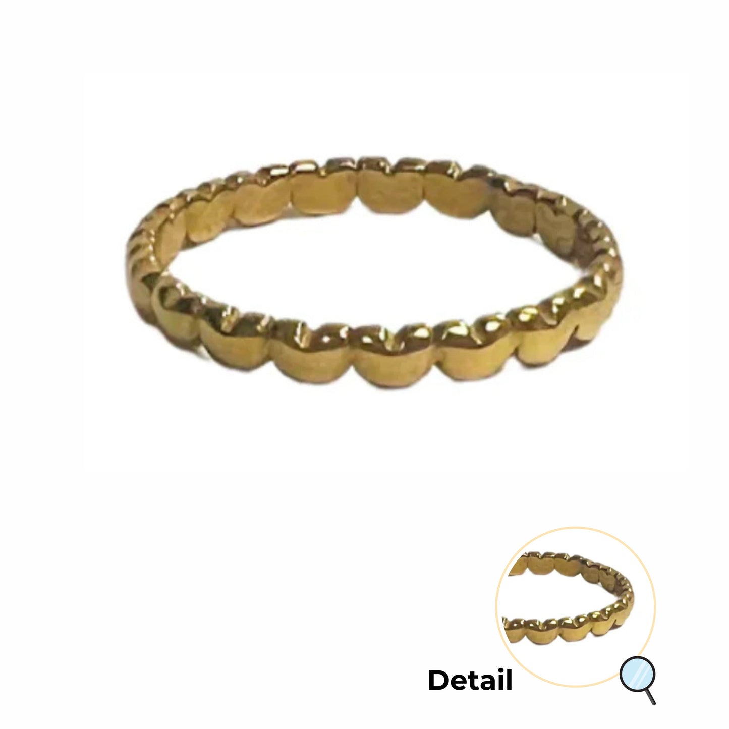 Gold Dainty Hearts in a Row Ring
