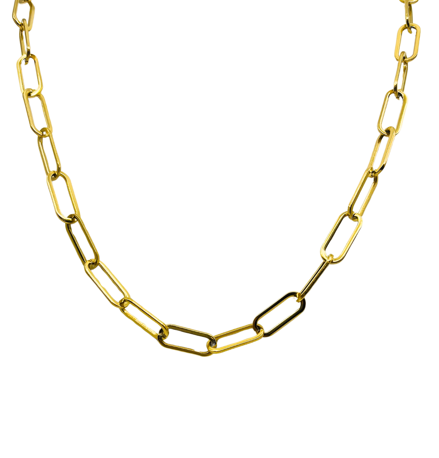 Large Gold Paperclip Chain