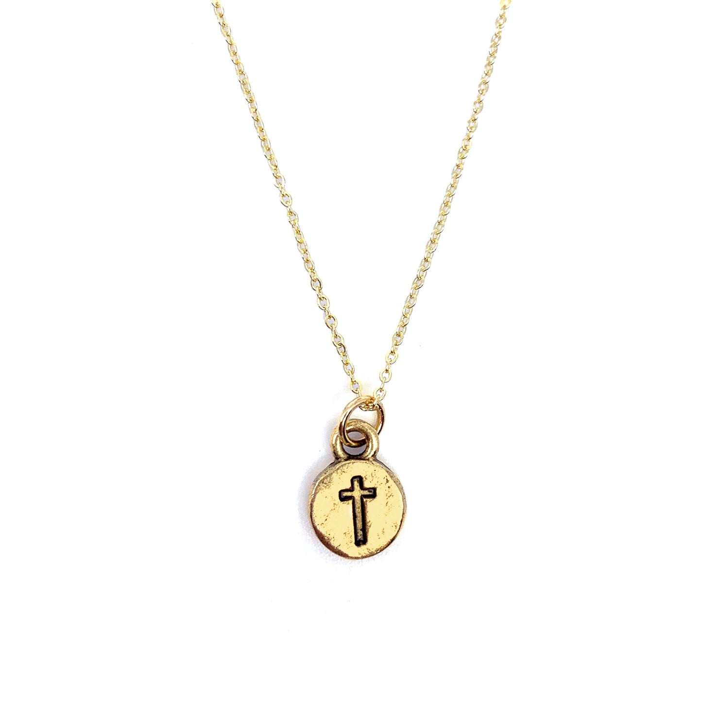 Rustic Go With Grace Gold Cross Necklace