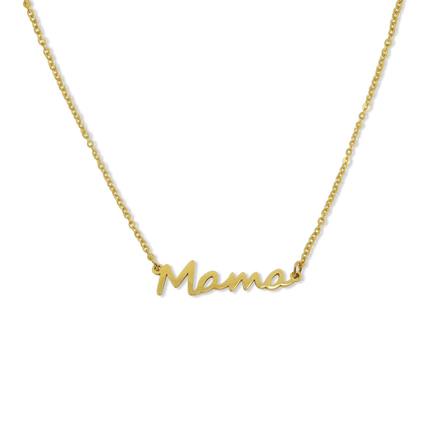 Mama in Gold Script Necklace