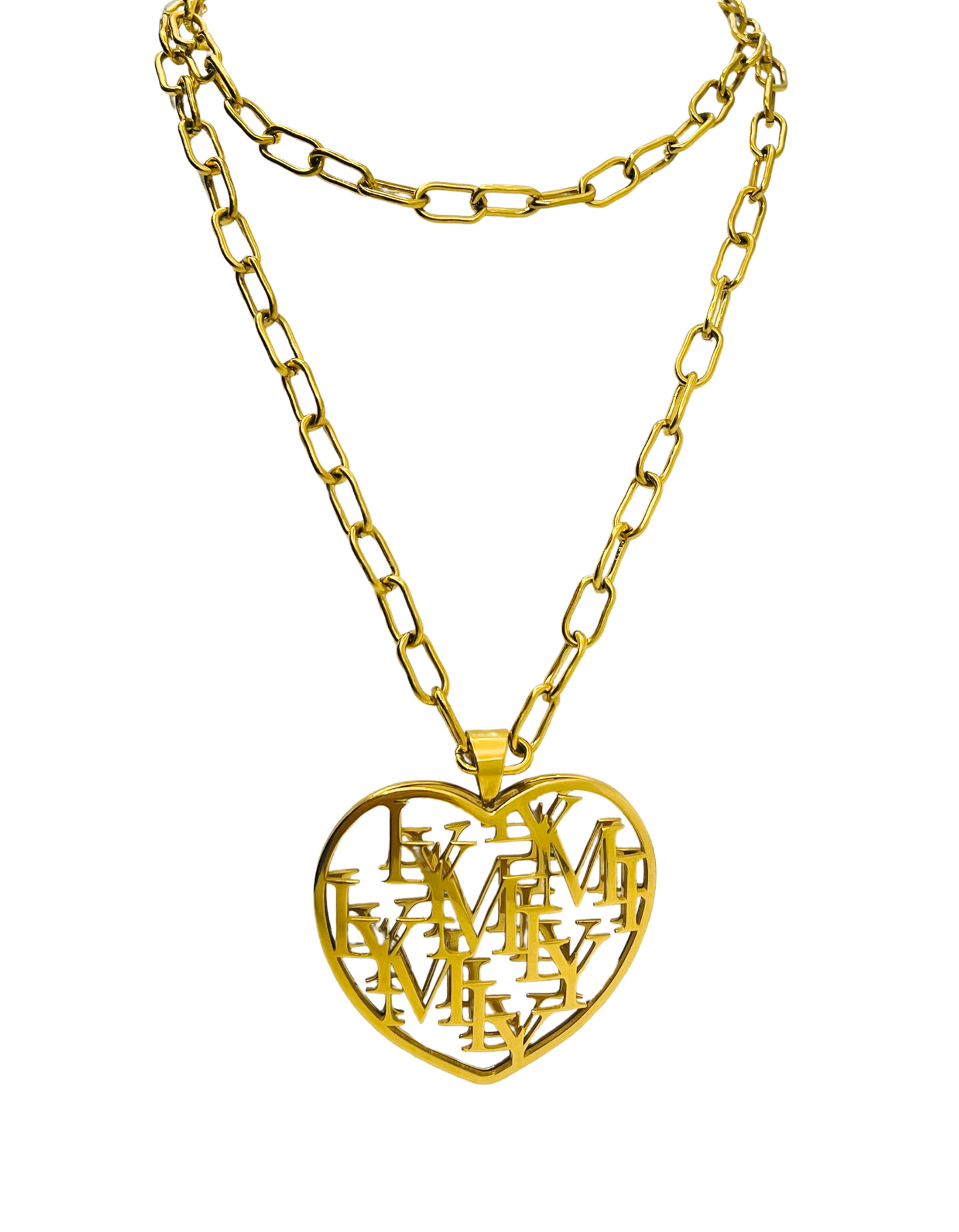 LYM Large Heart Gold Necklace