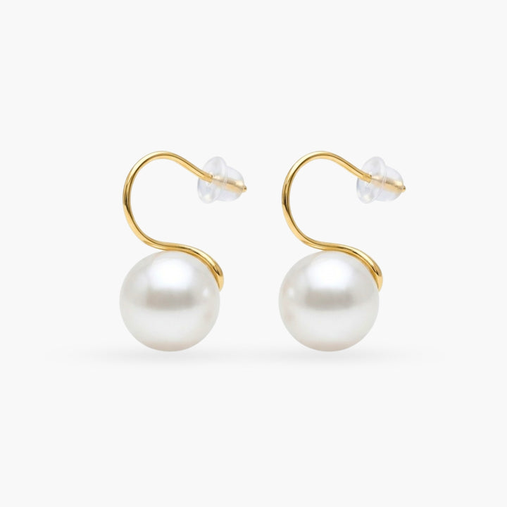 The Single Pearl Floating Earrings
