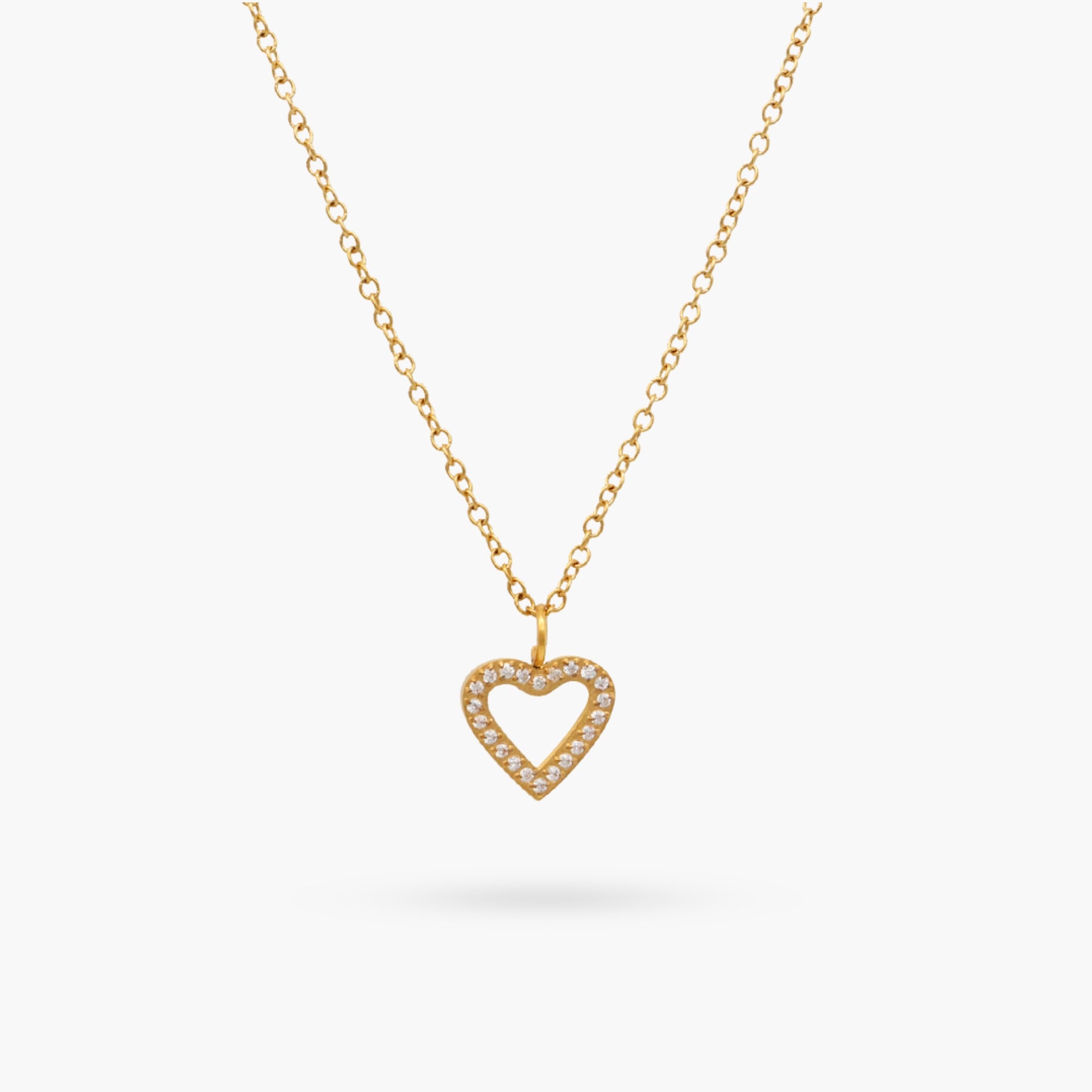 Dainty Bling Silhouette Heart Necklace