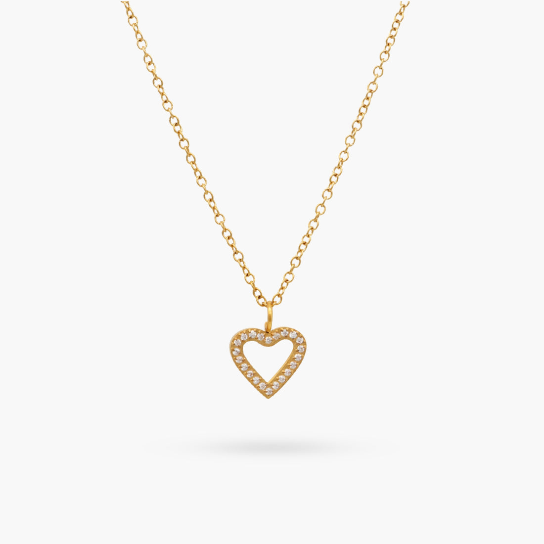 Dainty Bling Silhouette Heart Necklace