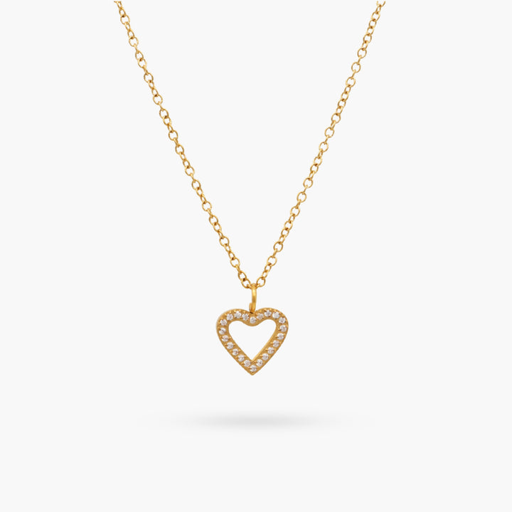 Dainty Bling Silhouette Heart Necklace