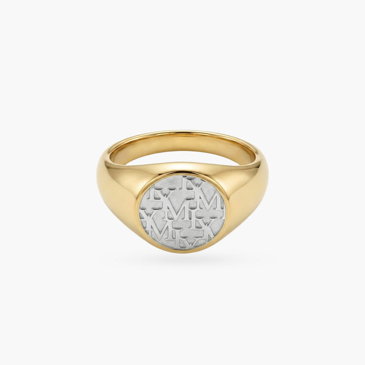 LYM Silver and Gold Coin Ring