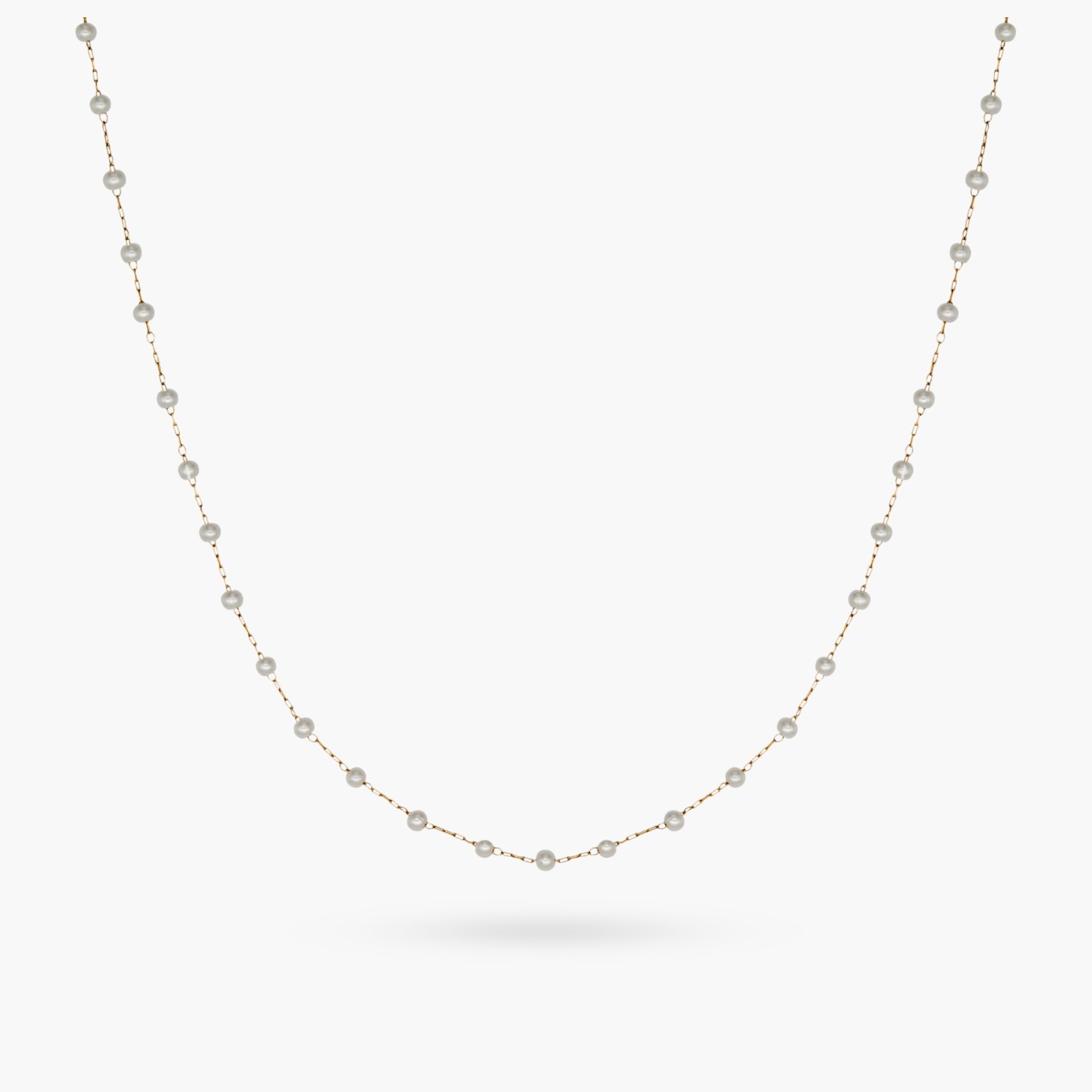 Dainty Pearl Long GG Necklace