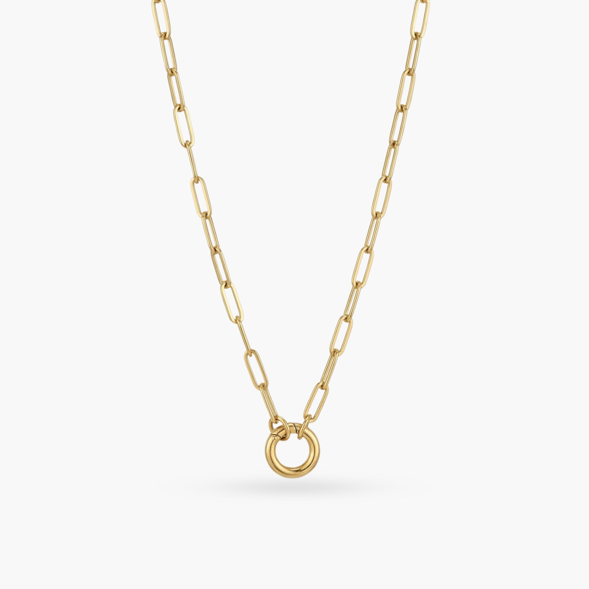 Paperclip Chain with Round Clasp