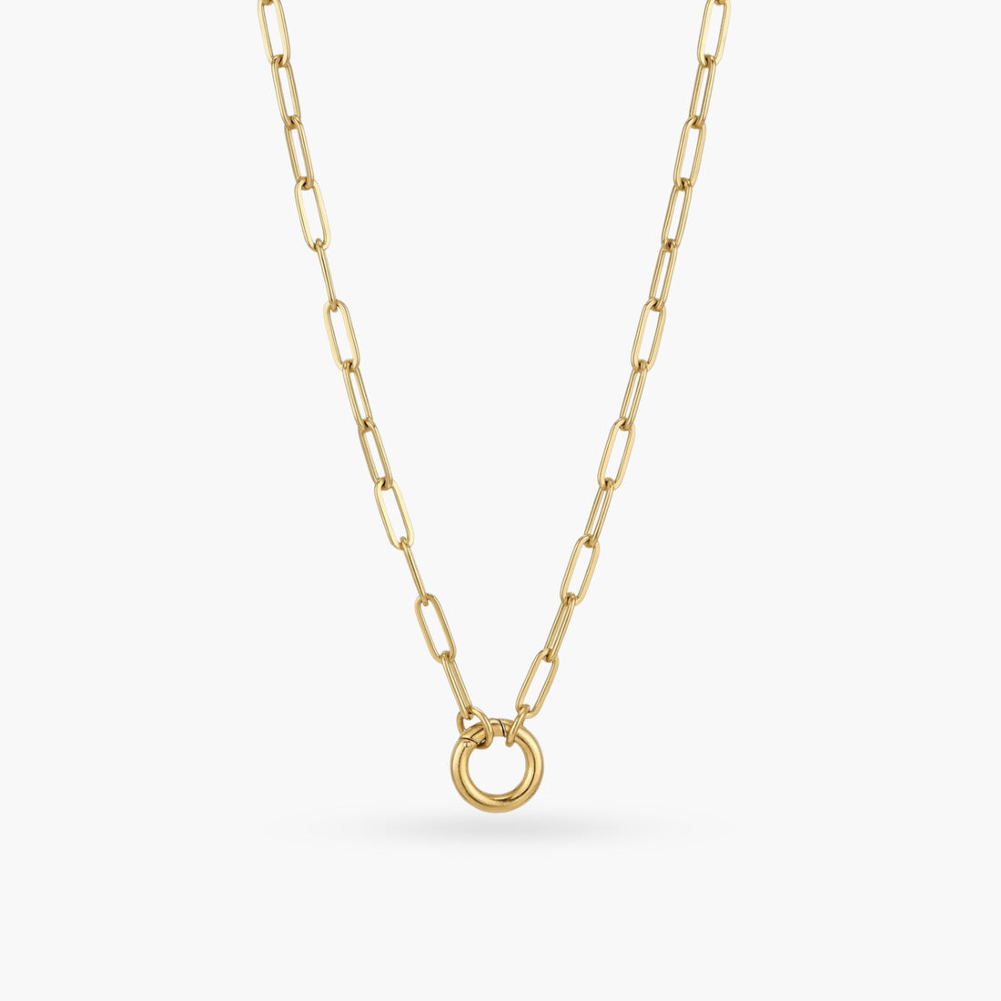 Paperclip Chain with Round Clasp