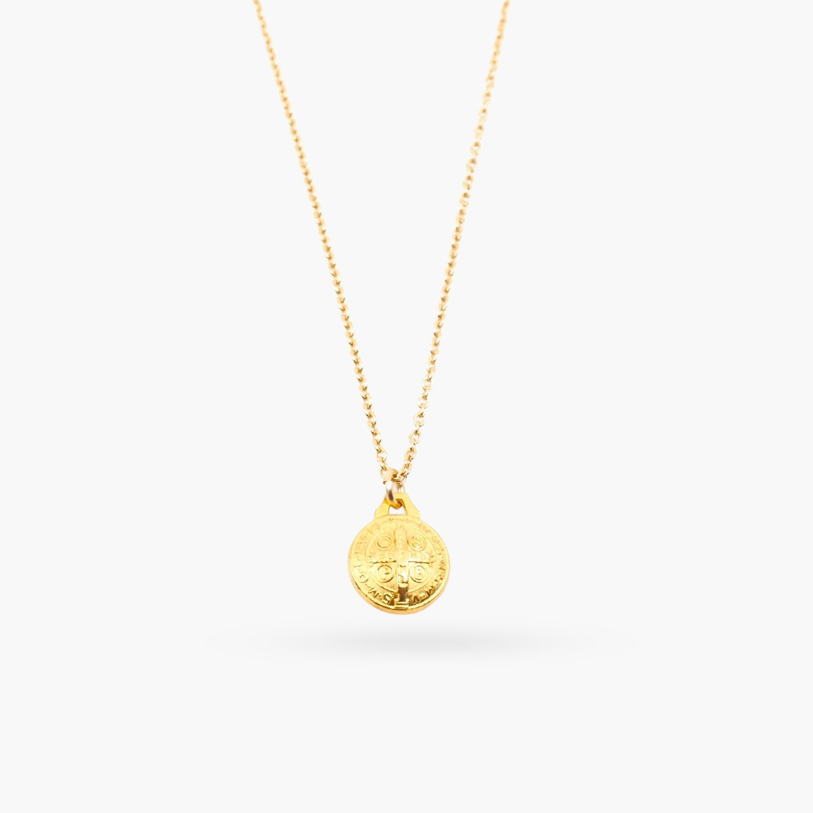 St. Benedict Necklace in Gold Medallion