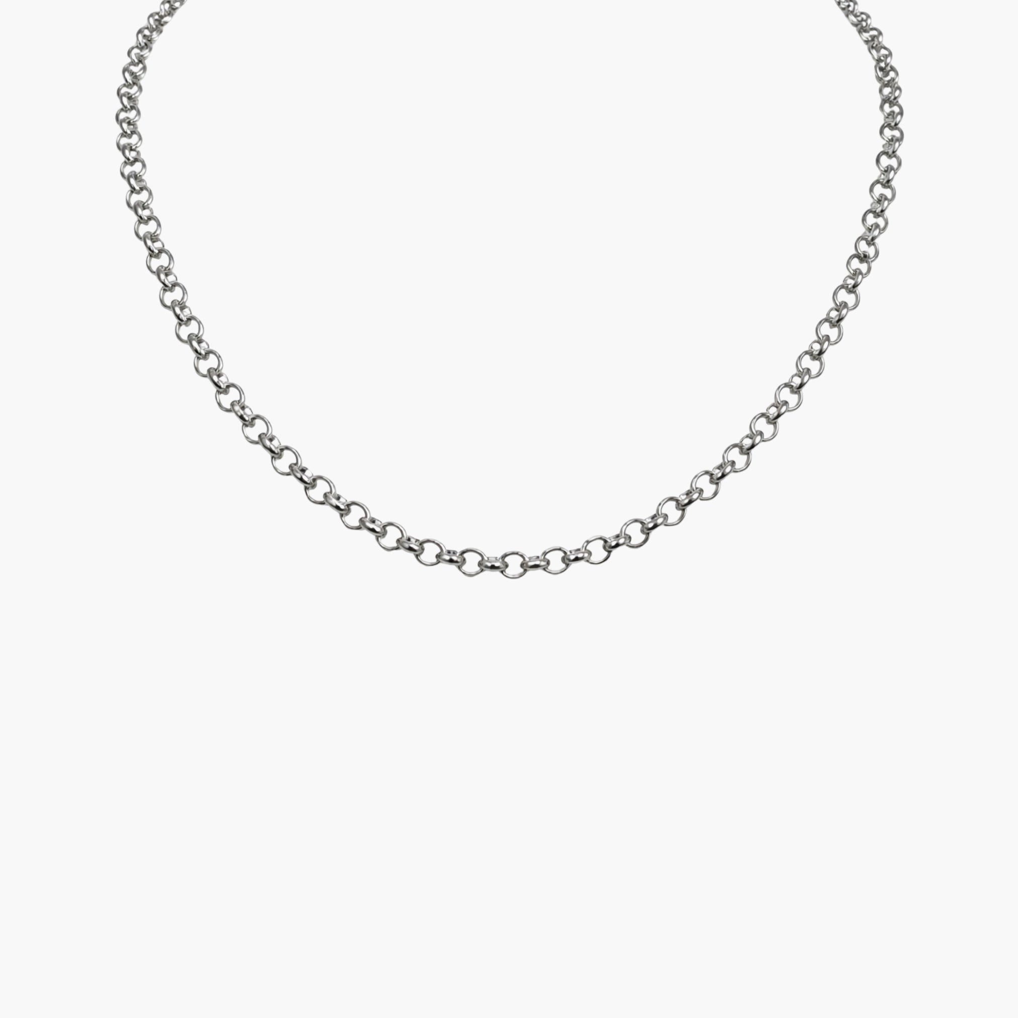 The Round Cable Link Silver Necklace