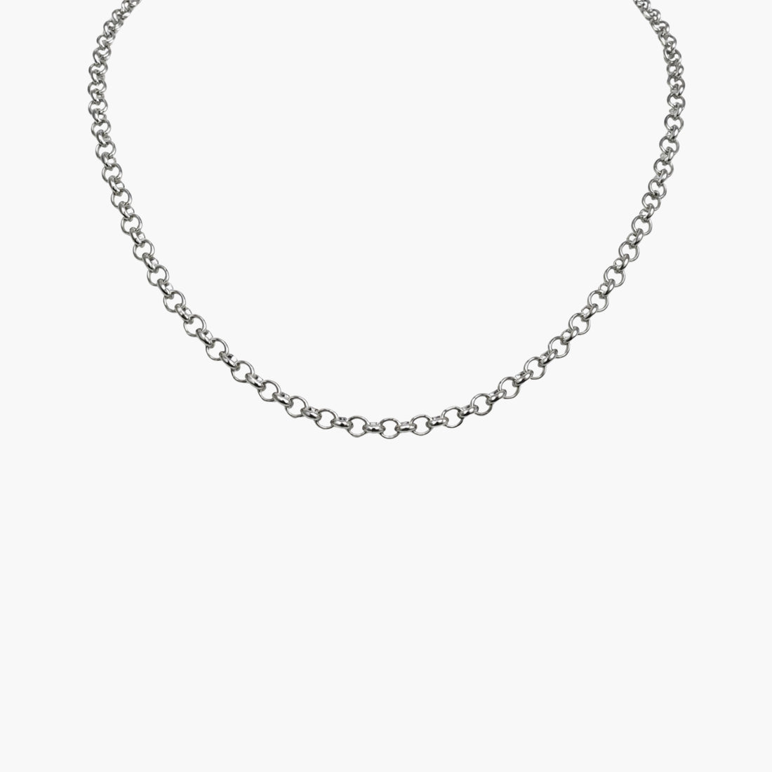 The Round Cable Link Silver Necklace