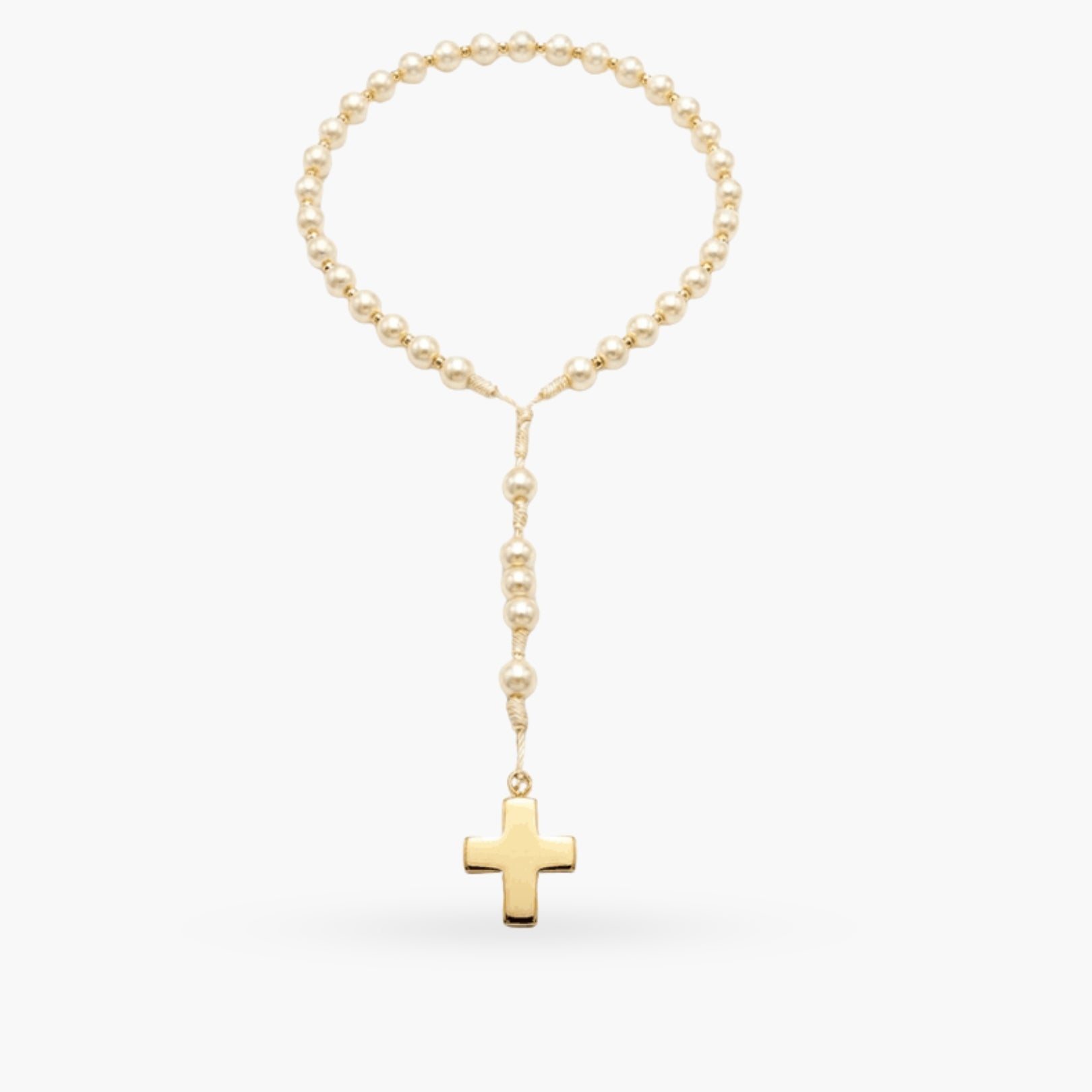 Rosary with Pearls and Gold Beads