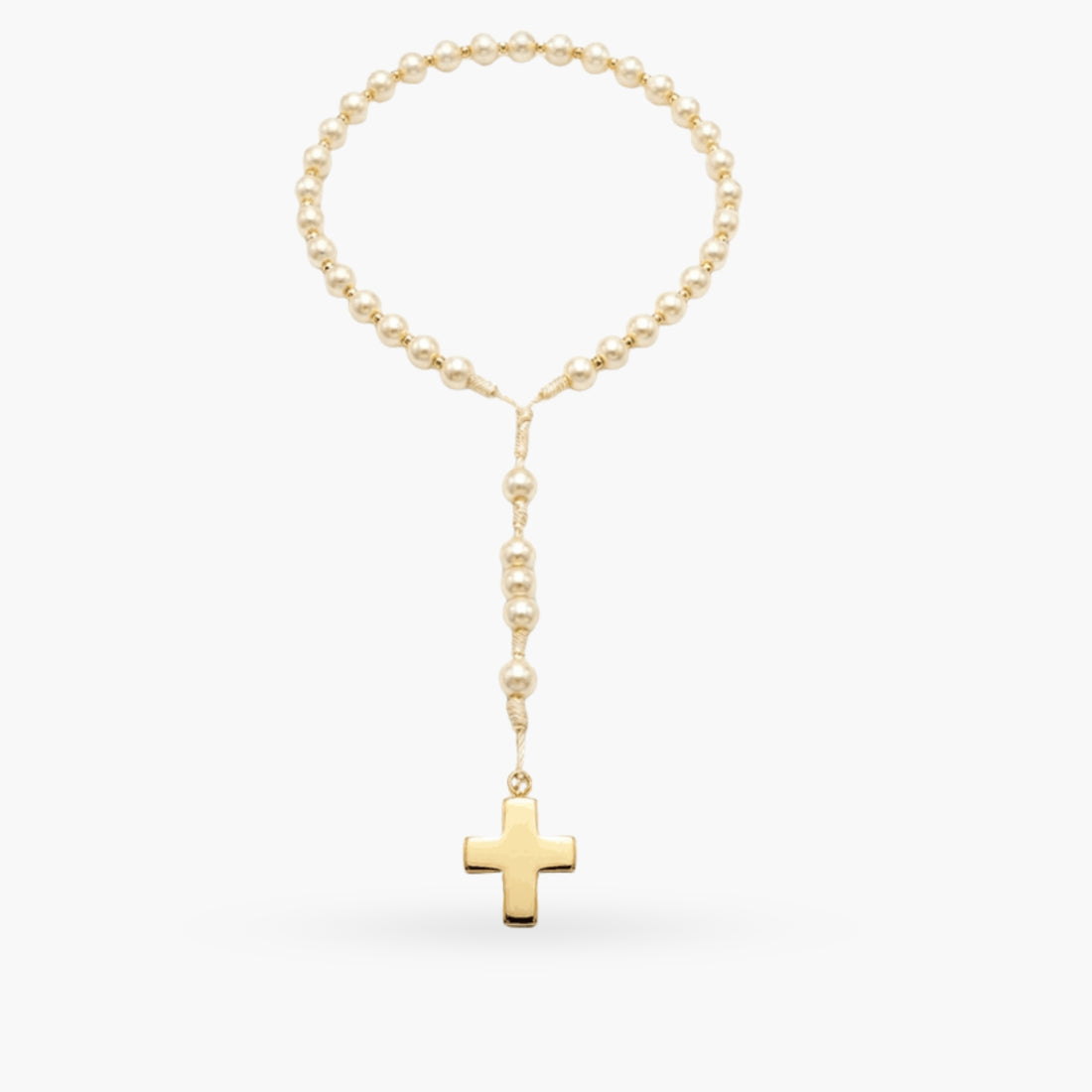 Rosary with Pearls and Gold Beads