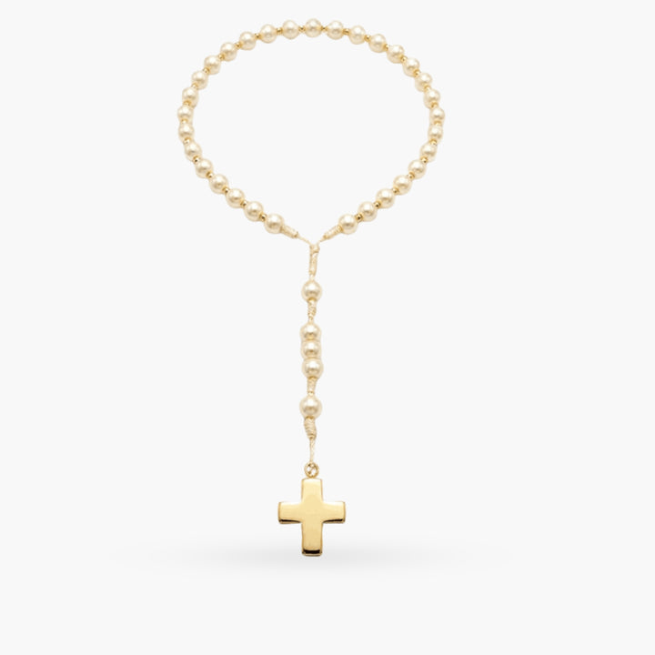 Rosary with Pearls and Gold Beads