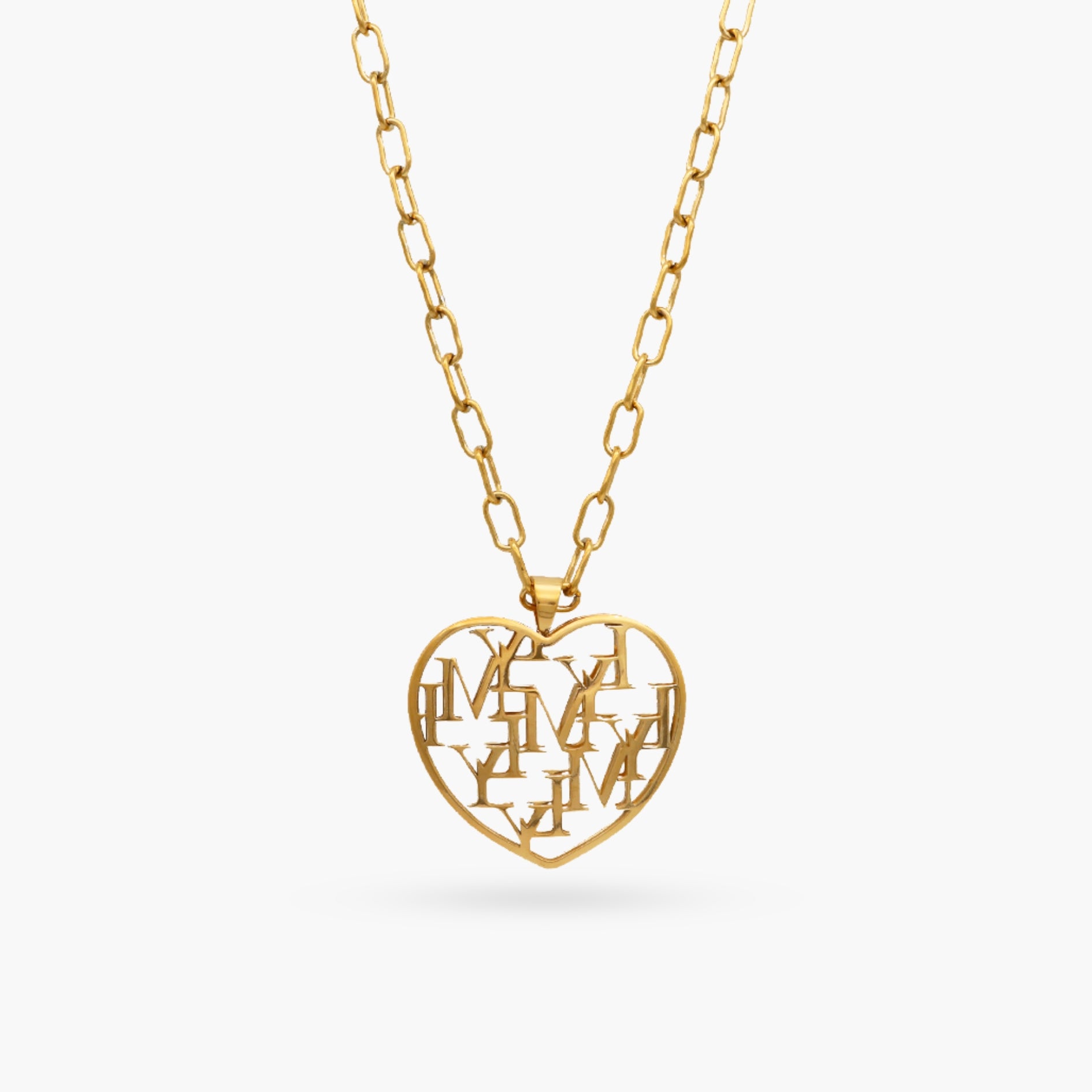 LYM Large Heart Gold Necklace