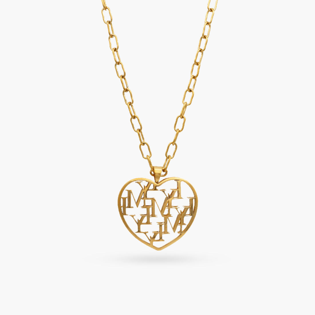 LYM Large Heart Gold Necklace
