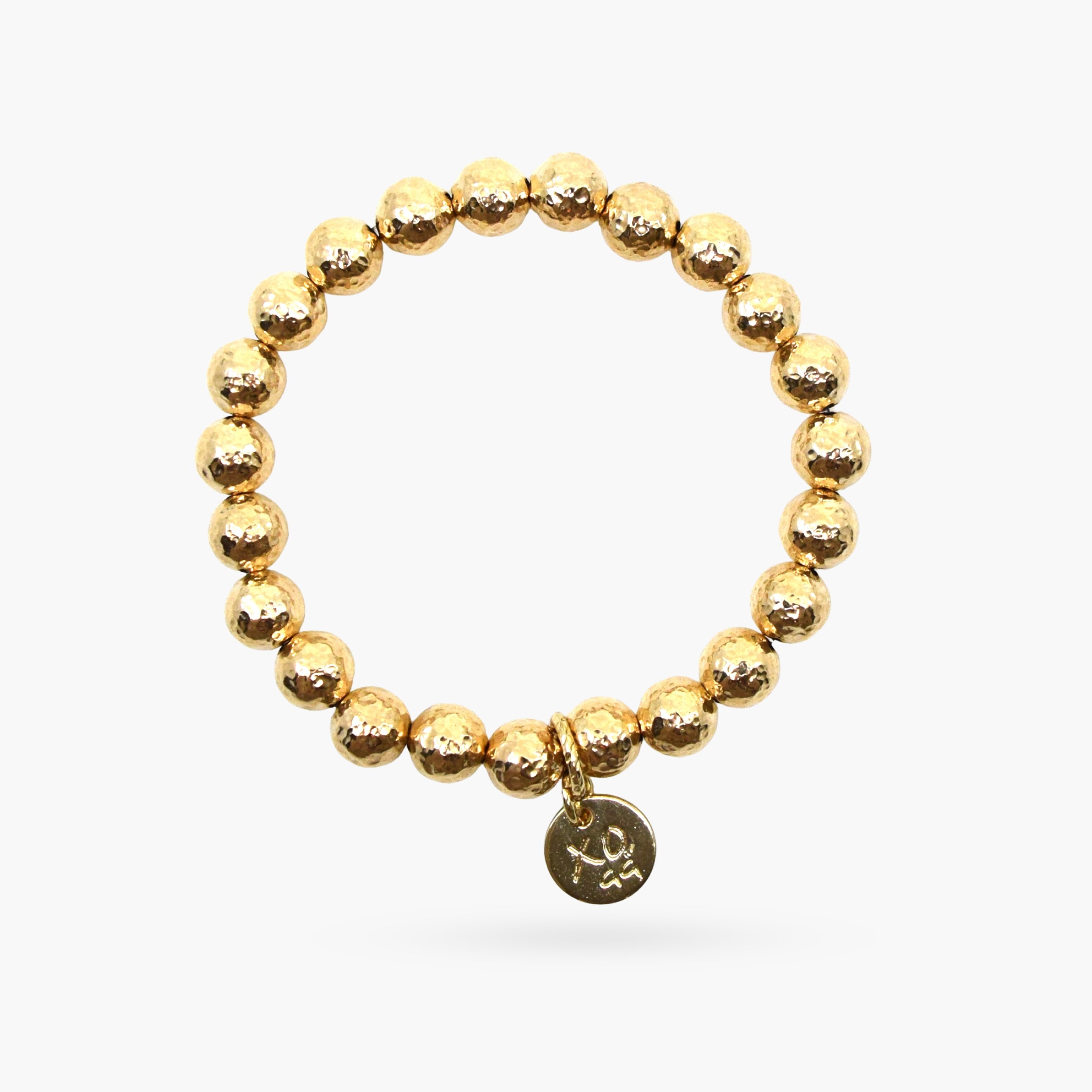 Eternity Bracelet in Gold Hammered