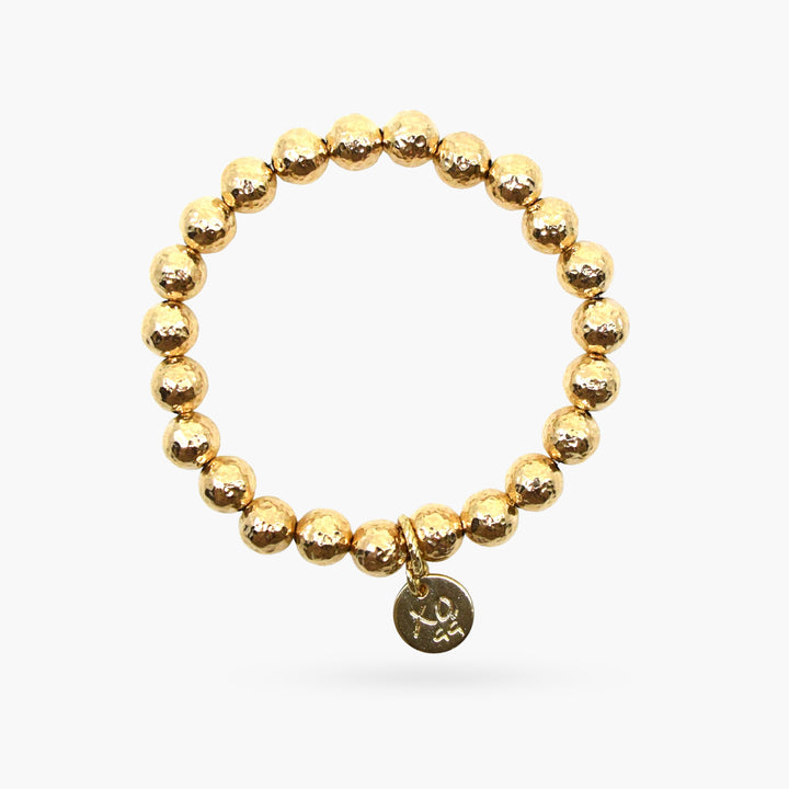 Eternity Bracelet in Gold Hammered