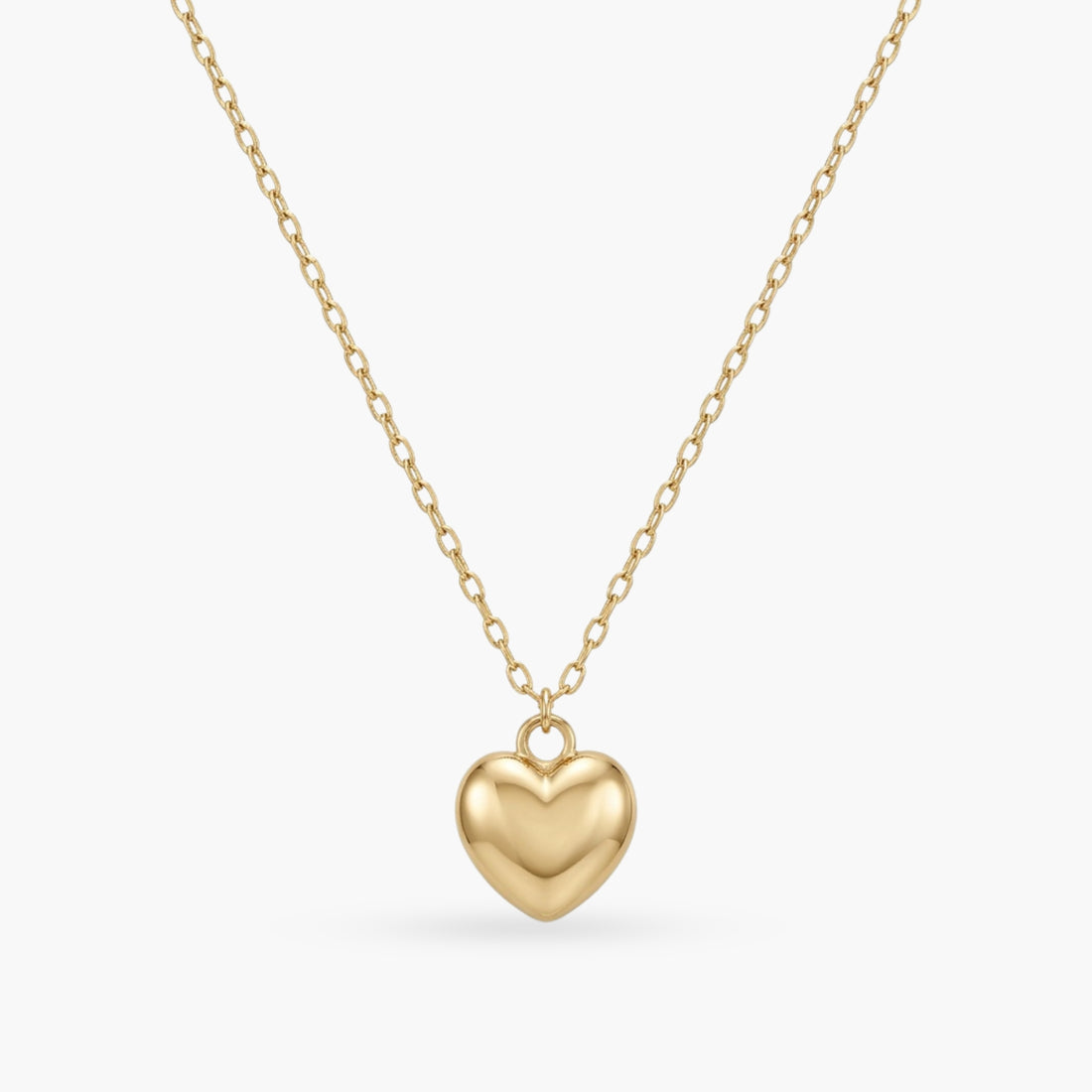 Paperclip Chain Link Necklace - Bubbly Heart