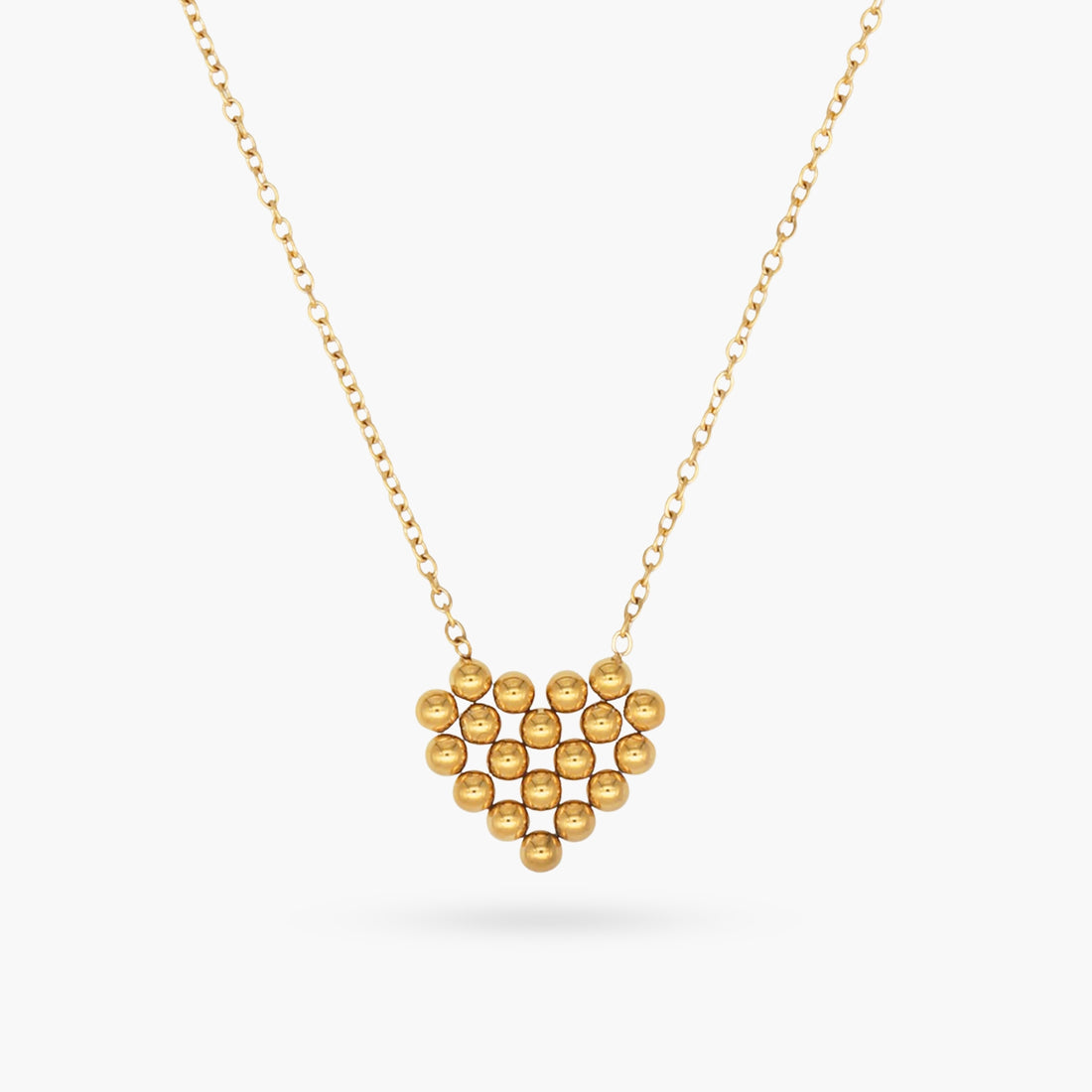 Bead Heart Gold Necklace