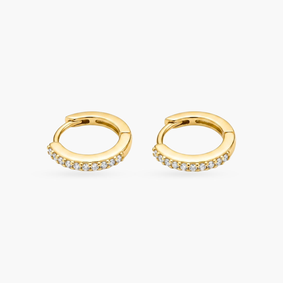 The Mini Studded Gold Hoops