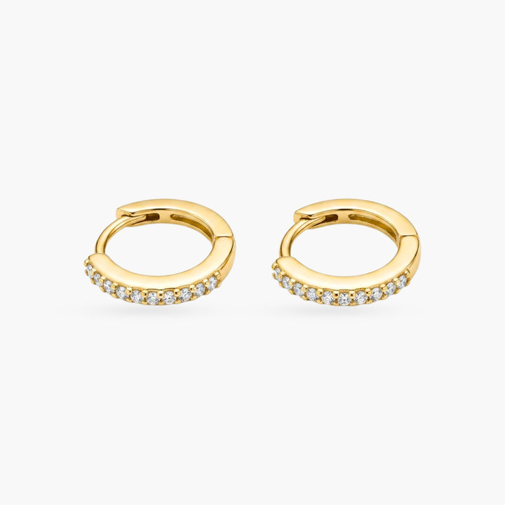 The Mini Studded Gold Hoops
