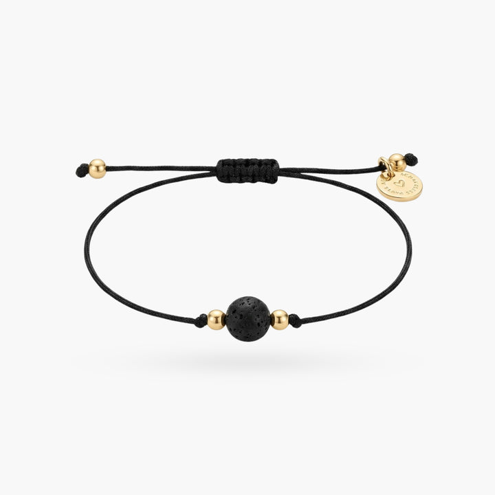 Savannah Cord Bracelet with Black Lava Bead