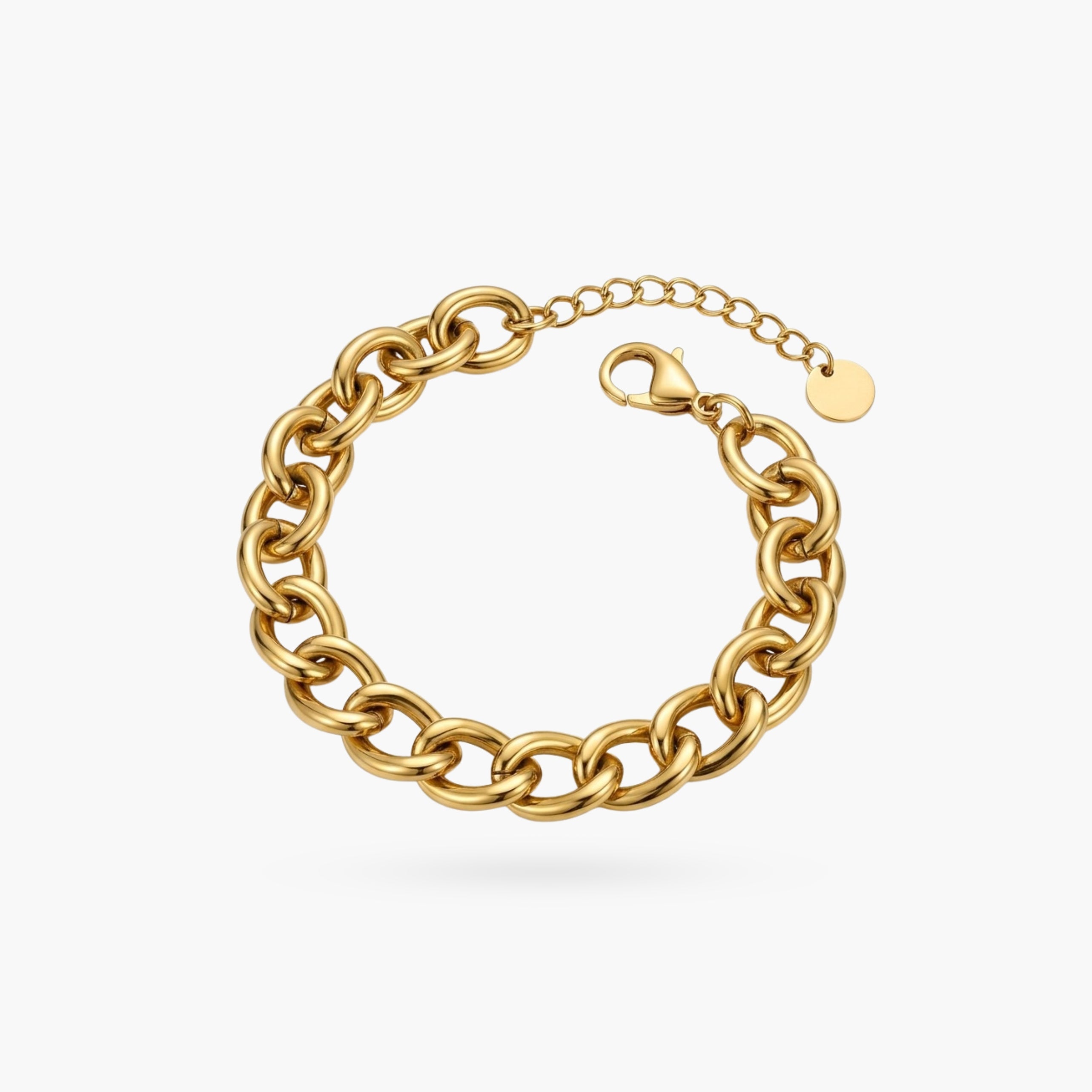 Gold Round Thick Bracelet