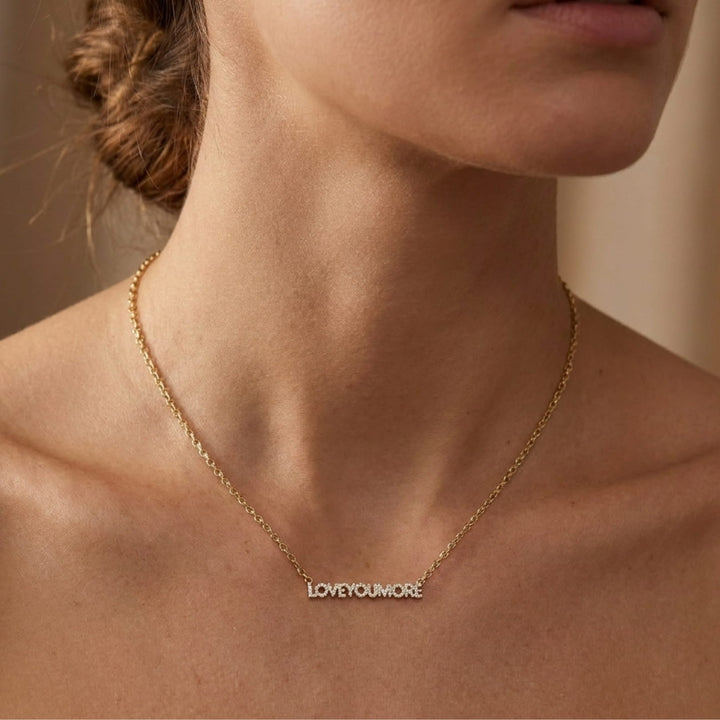 Love You More Horizontal Necklace Bling