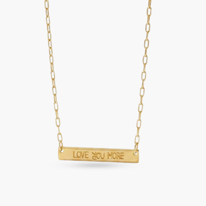 Love You More Mini Plaque Necklace