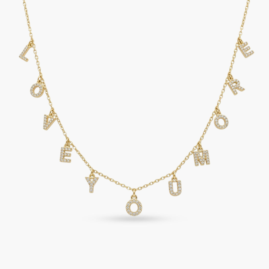 Love You More Spaced Necklace Bling