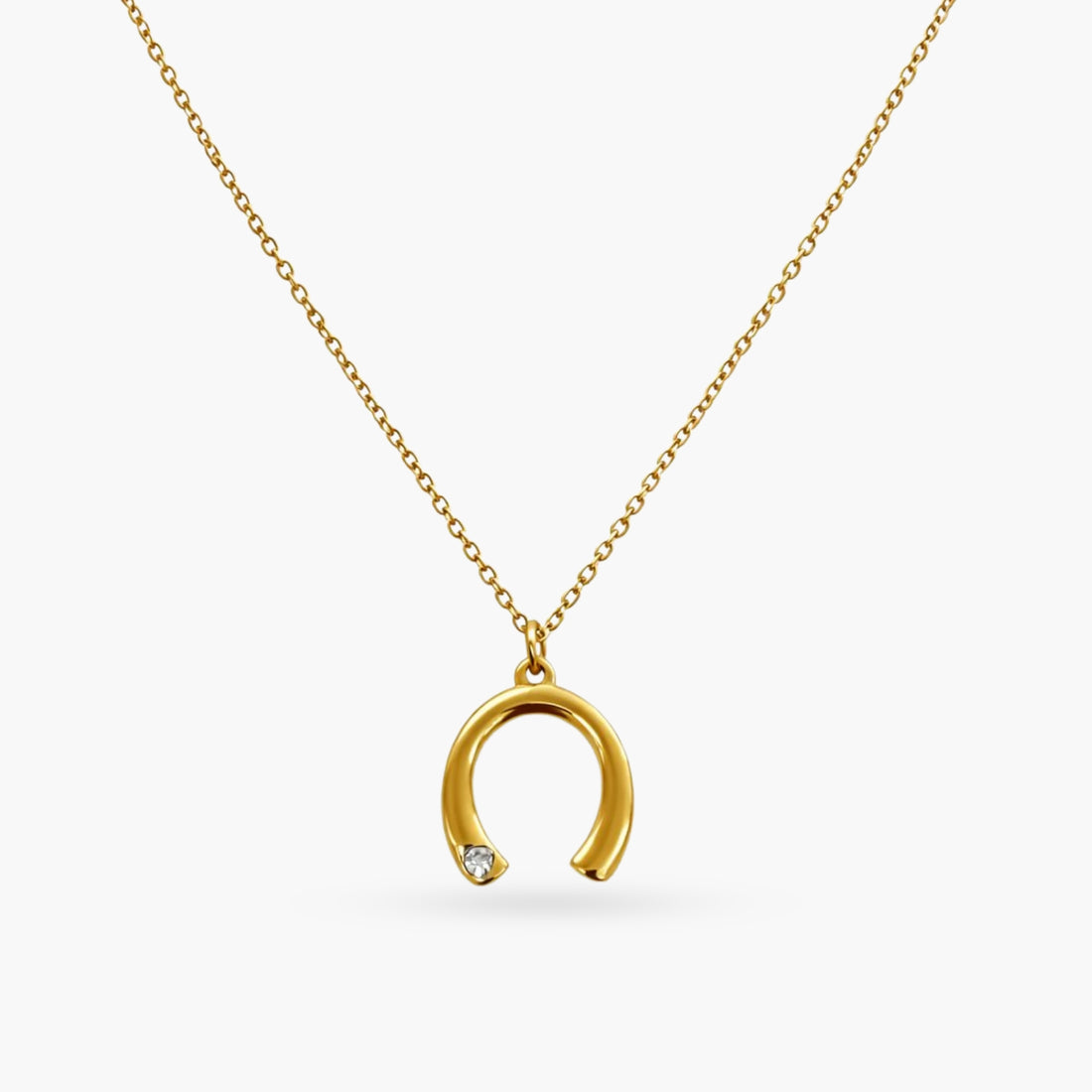 The Horseshoe Rhinestone Gold necklace