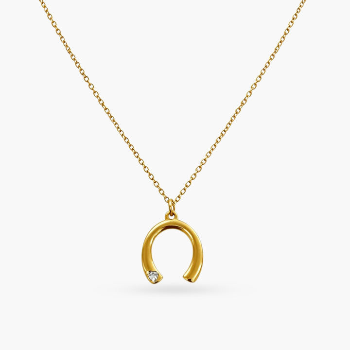 The Horseshoe Rhinestone Gold necklace