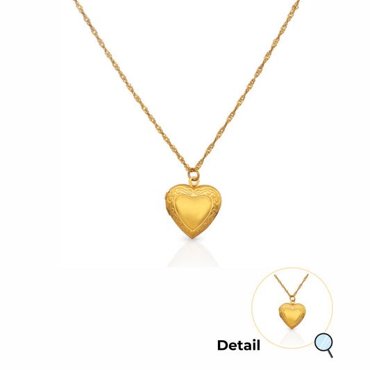 Open Your Heart Locket Gold Necklace