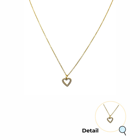 Dainty Bling Silhouette Heart Necklace