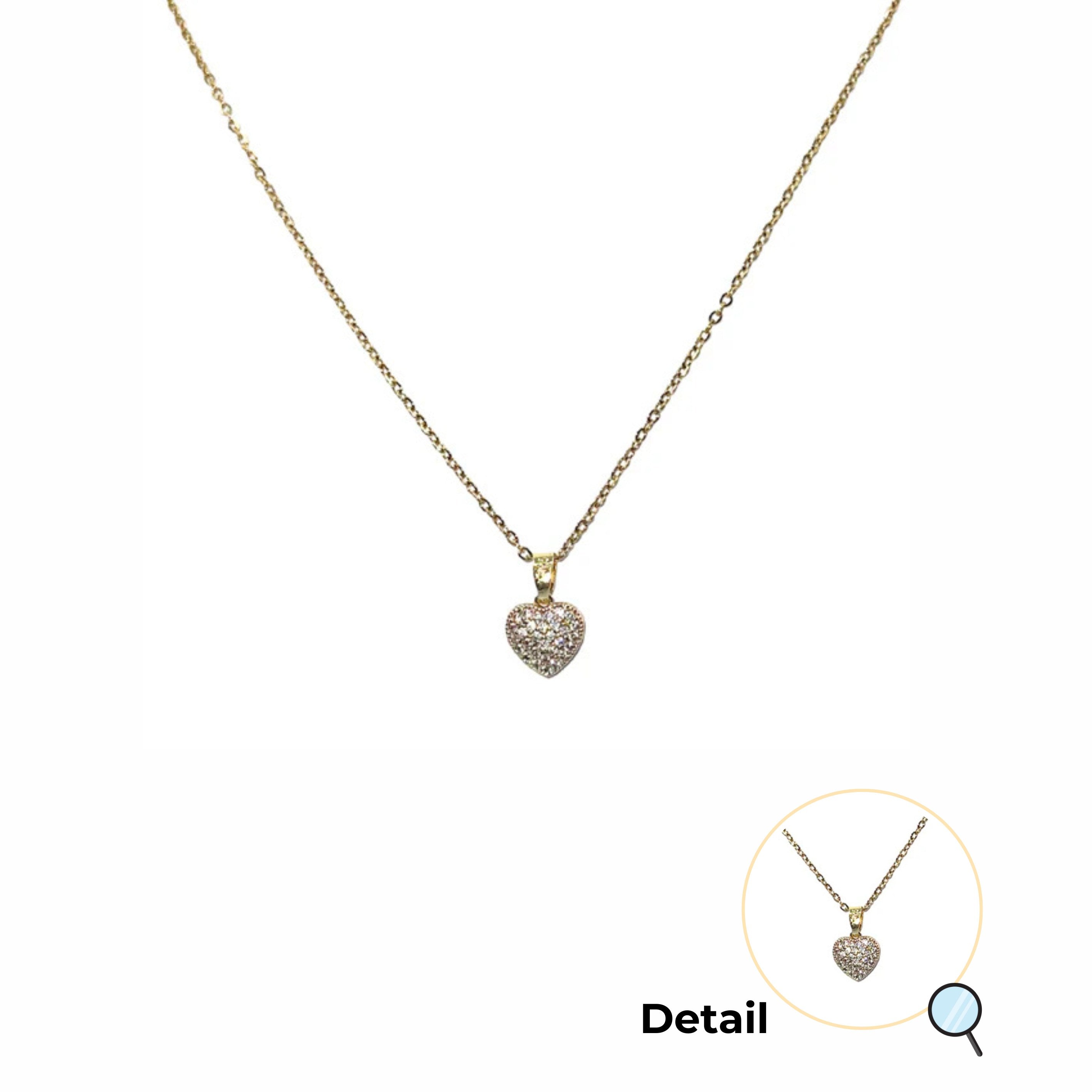 Heart of Glitter Gold Necklace