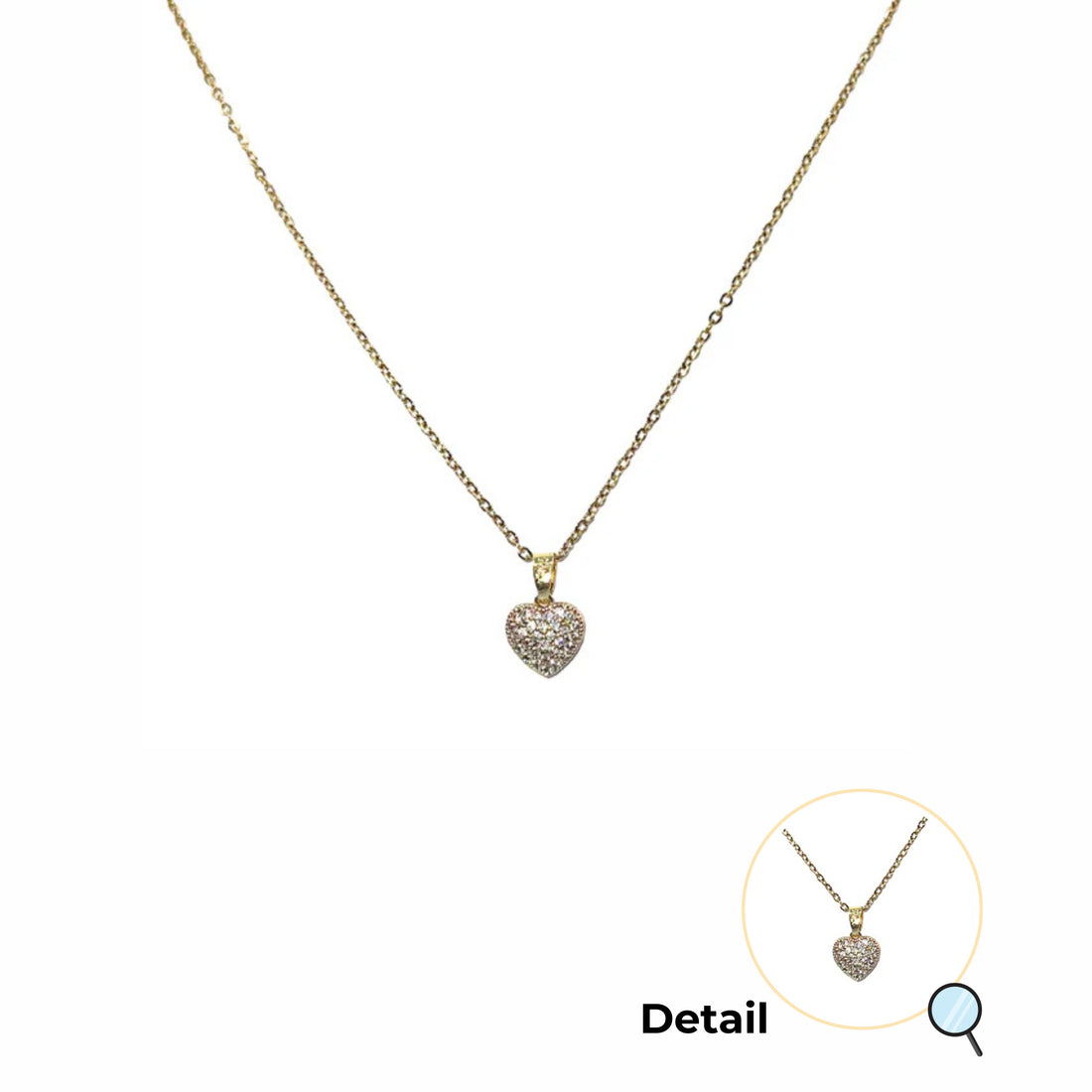 Heart of Glitter Gold Necklace