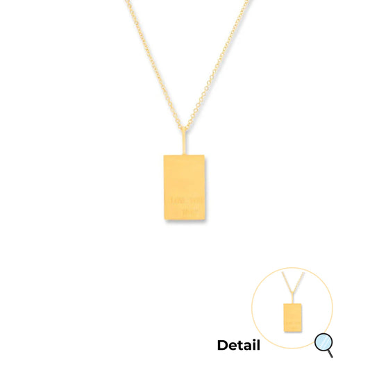 Love You More Tag Gold Necklace