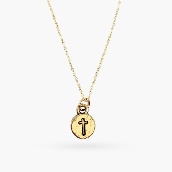 Rustic Go With Grace Gold Cross Necklace