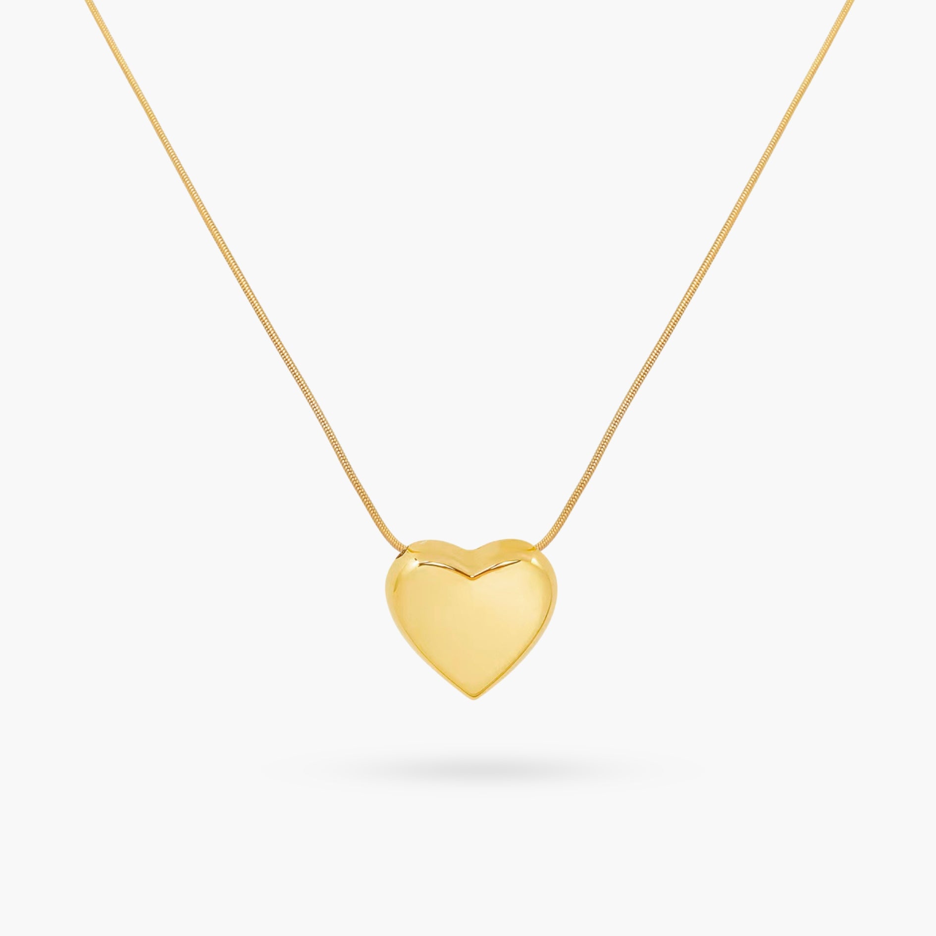 The Stole Your Heart Puff Gold Necklace
