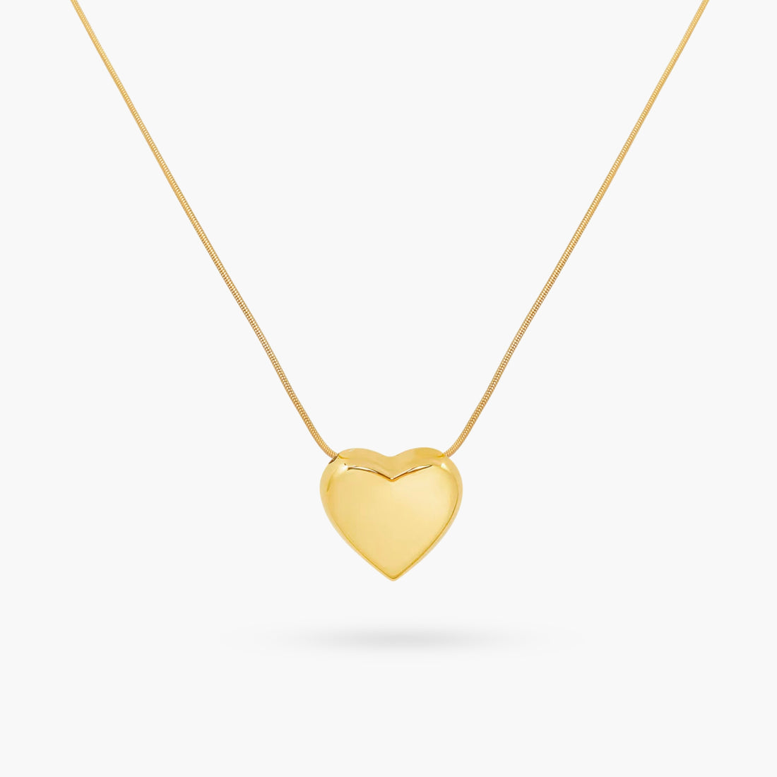 The Stole Your Heart Puff Gold Necklace