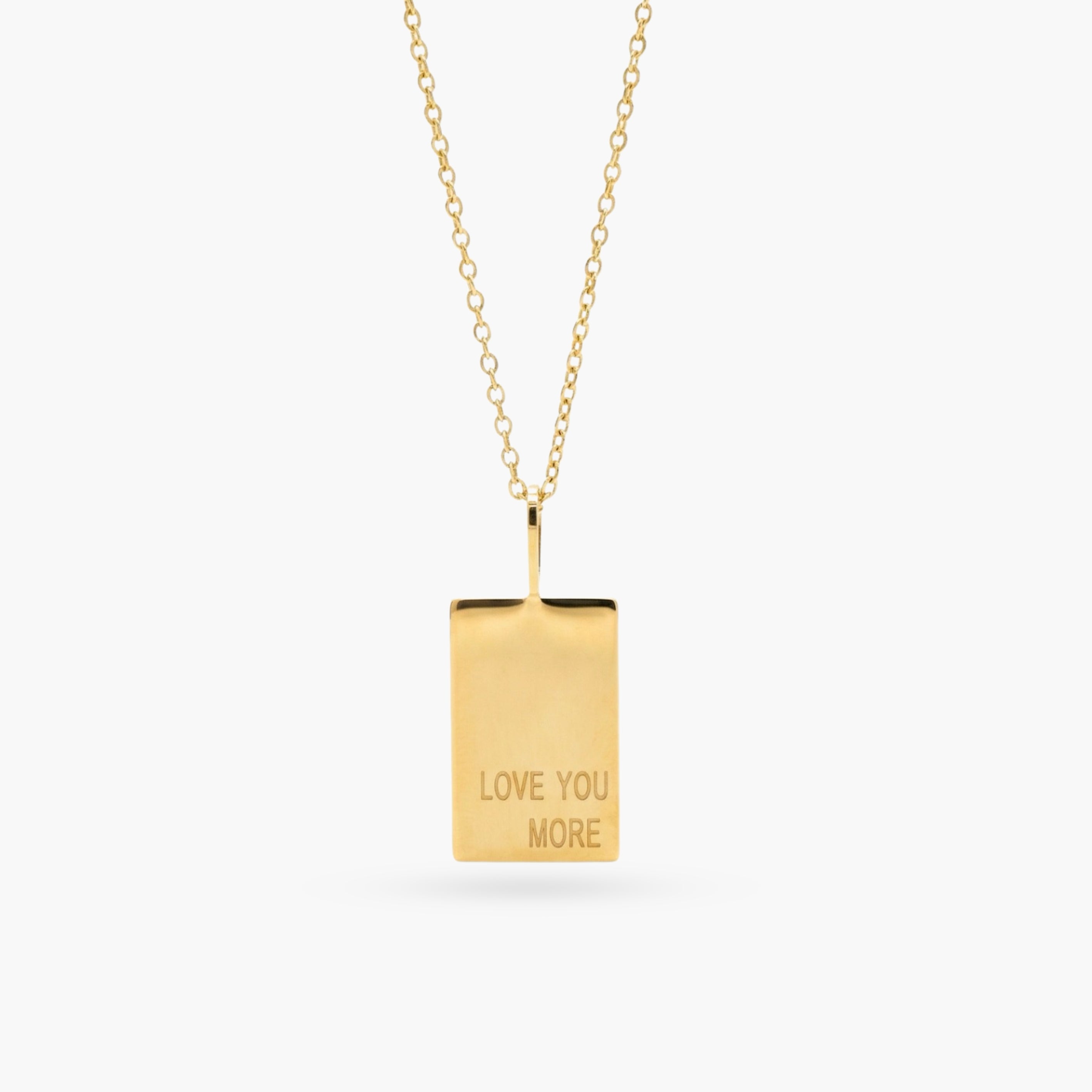 Love You More Tag Gold Necklace