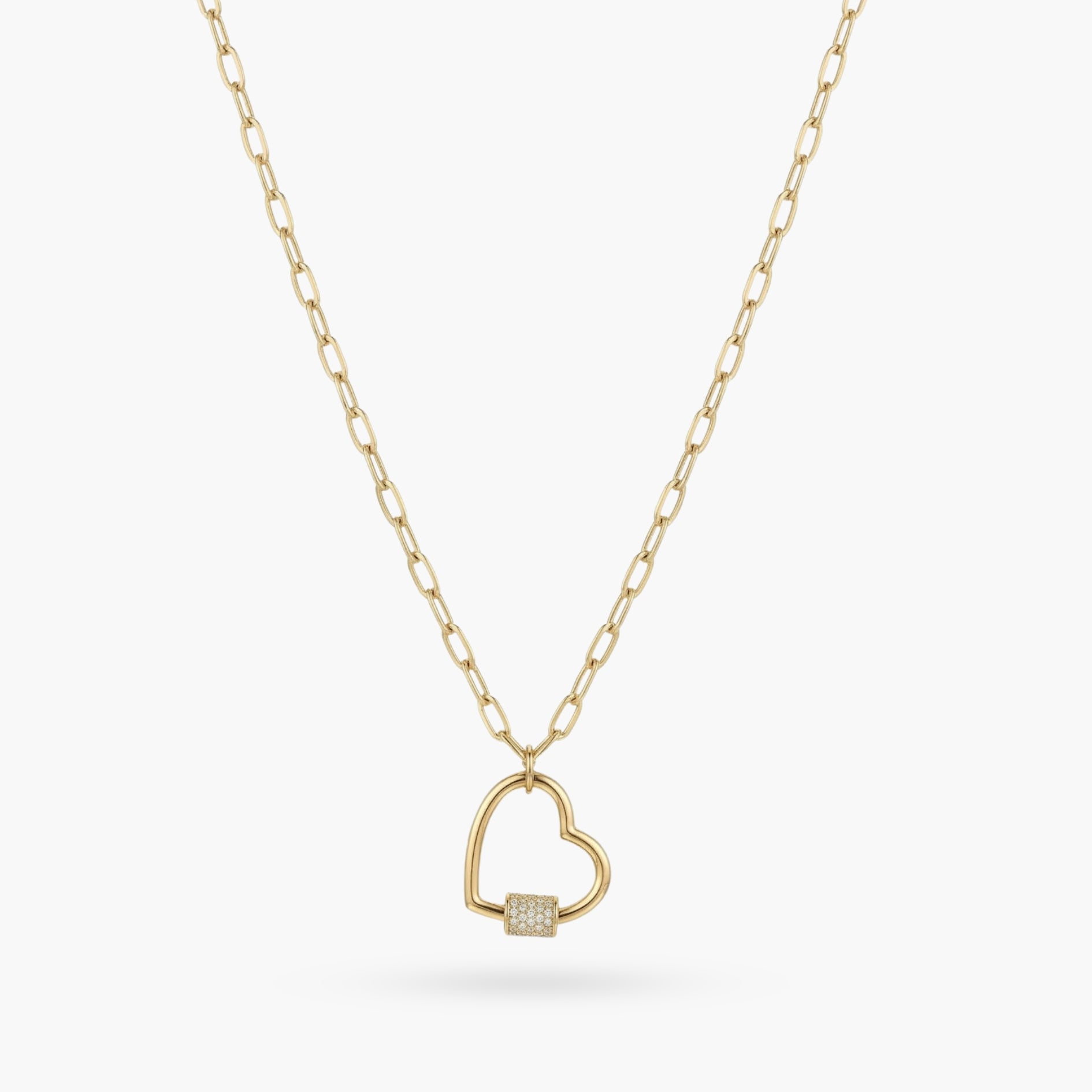 White Studded Heart on a Lola Chain