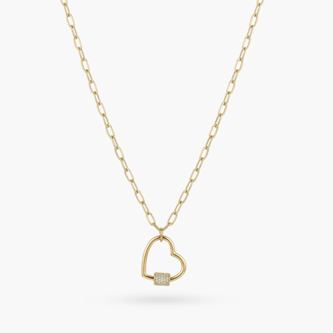 White Studded Heart on a Lola Chain