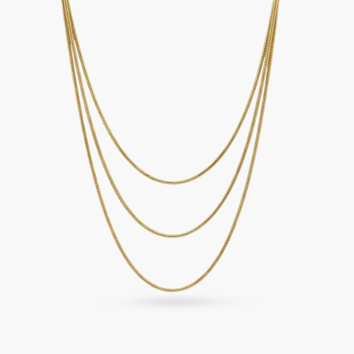The Snake Chain Gold Set (3 in 1 - Long)