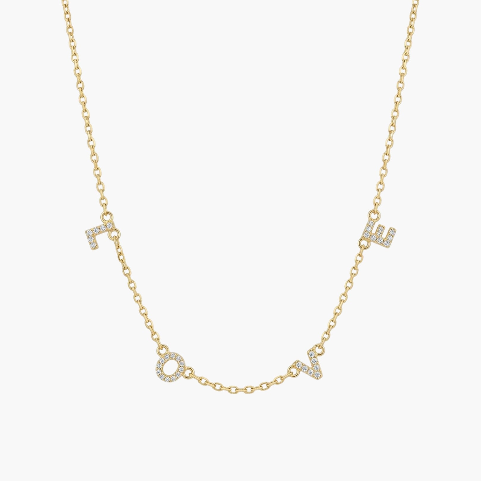 Love Gold Spaced Necklace Bling