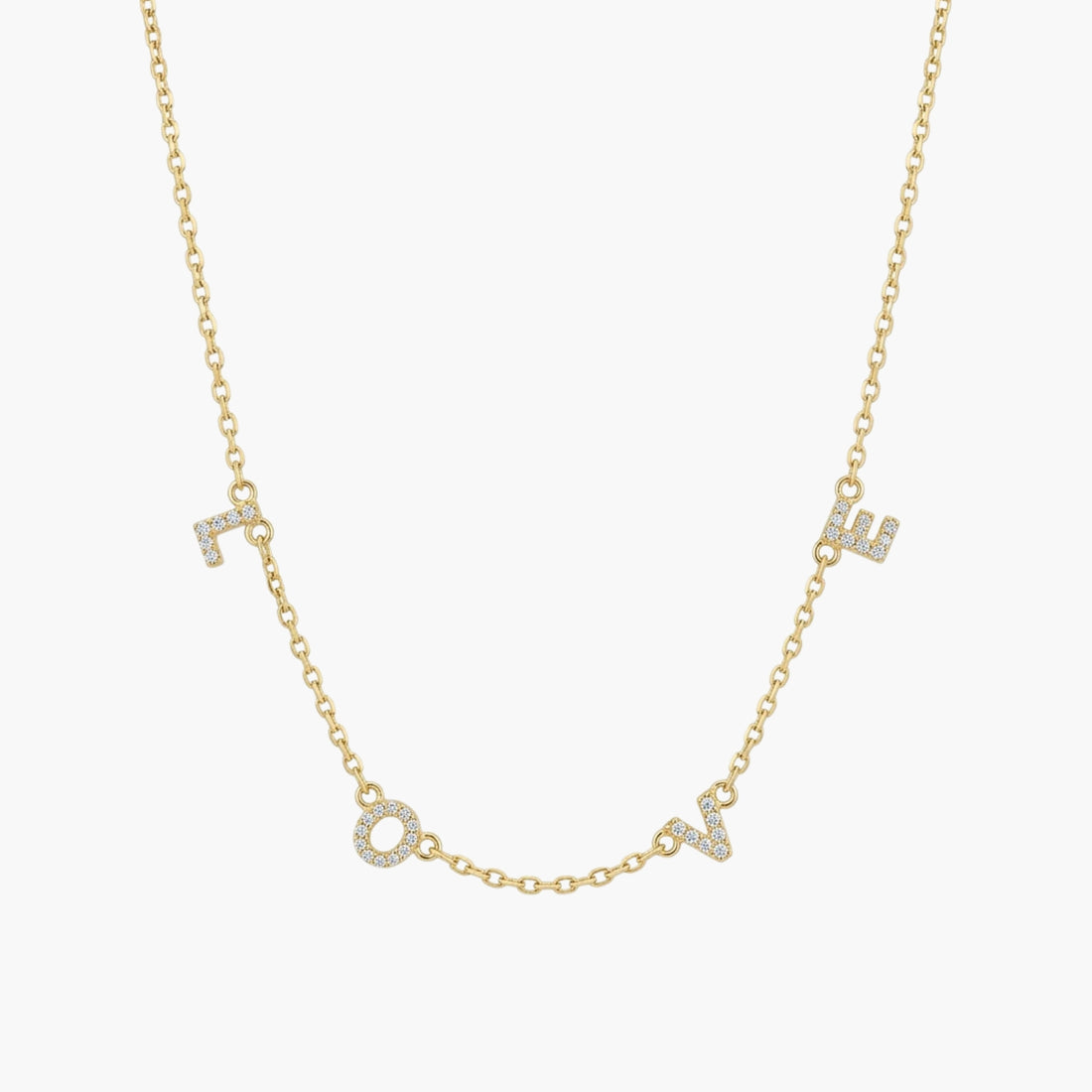Love Gold Spaced Necklace Bling