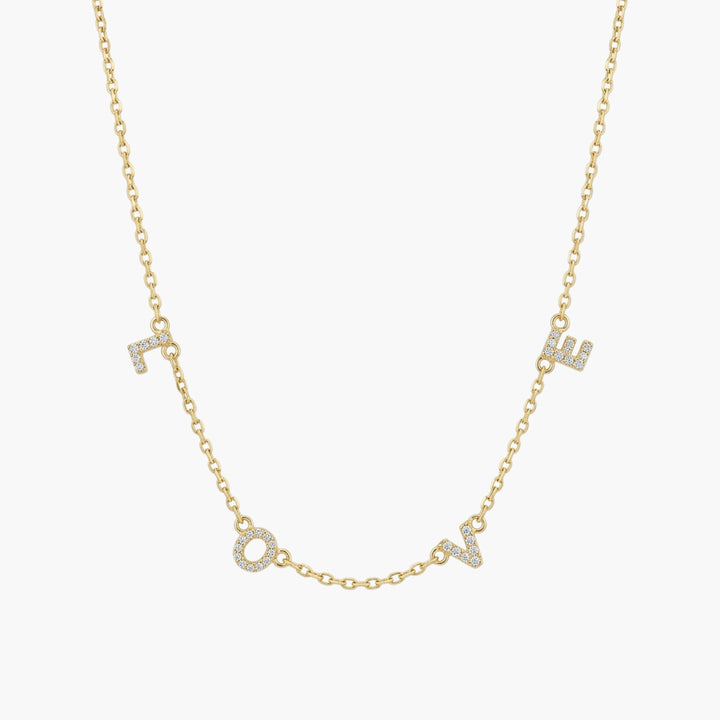 Love Gold Spaced Necklace Bling