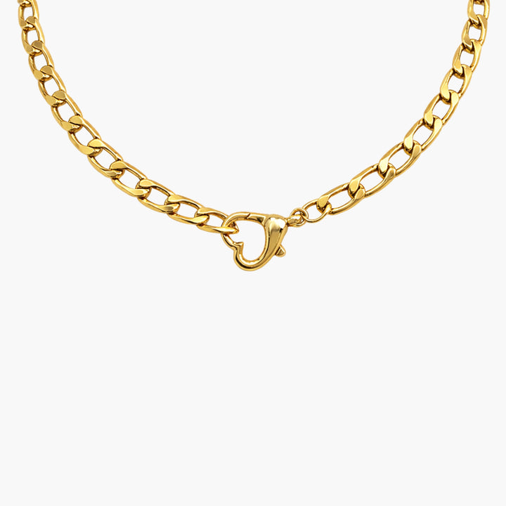 The Cuban Link with Heart Clasp Necklace